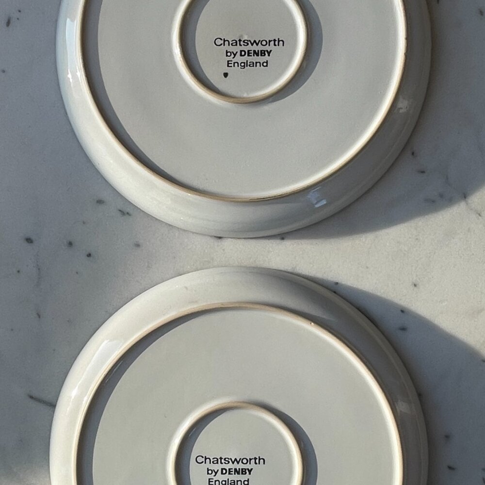 SOLD: Denby Langley CHATSWORTH Dinner Plate Lot of FOUR Vintage Hand Painted - Picture 7 of 11